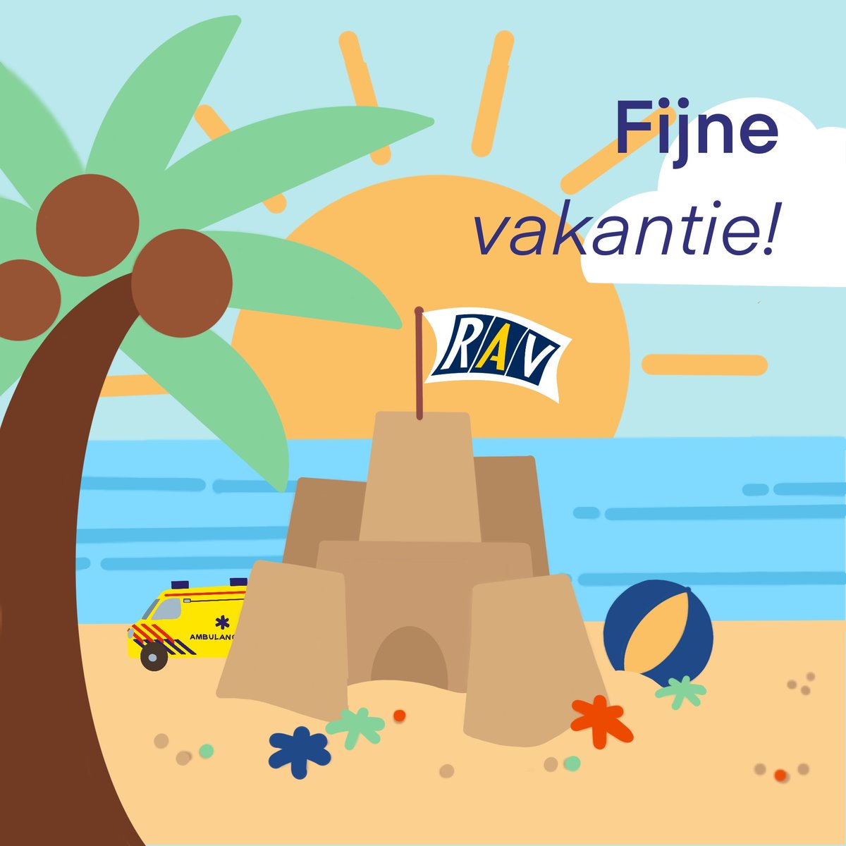 🌞 Zomervakantie Alert! 🌞
Het wordt even wat rustiger op onze sociale mediakanalen, want wij gaan genieten van de zomervakantie. Alle collega's van de RAV wensen al onze volgers een fantastische vakantie toe. Geniet van de zon, de vrije tijd en maak mooie herinneringen!