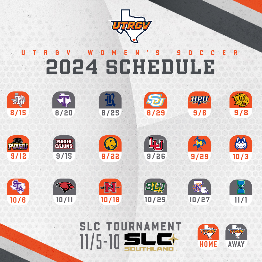 Here is our complete 2024 schedule. First match is right around the corner! 

Full release: bit.ly/3WvSTTG

#RallyTheValley #UTRGV #EarnedEveryDay