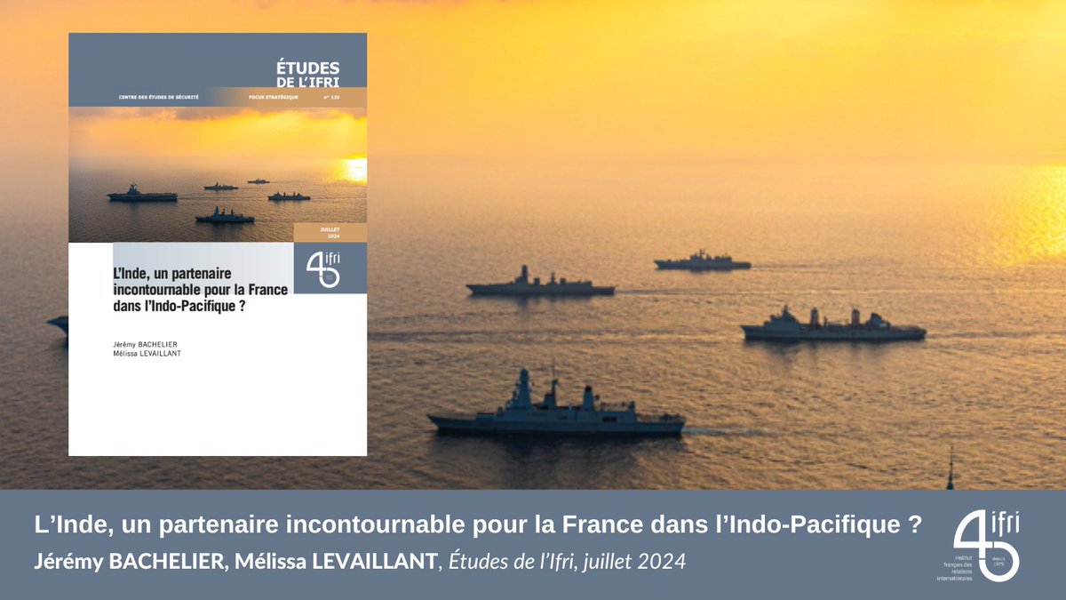 🇫🇷🇮🇳 L'#Inde, un partenaire incontournable pour la #France dans l'Indo-Pacifique ? Dans cette nouvelle étude publiée par l'Ifri, Jérémy Bachelier et <a href="/MLevaillant/">Mélissa Levaillant</a> formulent sept recommandations pour clarifier, rationaliser et renforcer la relation franco-indienne. ⤵️

1⃣ Mettre en