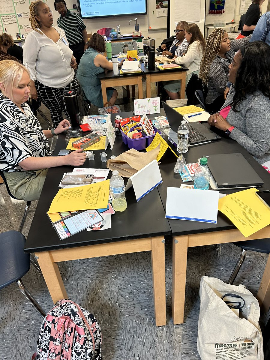 MsCrainium's tweet photo. When talking about thriving new @cobbscience middle school teachers are getting hands-on experiences! @CobbAlp #CobbNTA2024 #oneteam @Cobb_PL https://t.co/E7yweEsSTN
