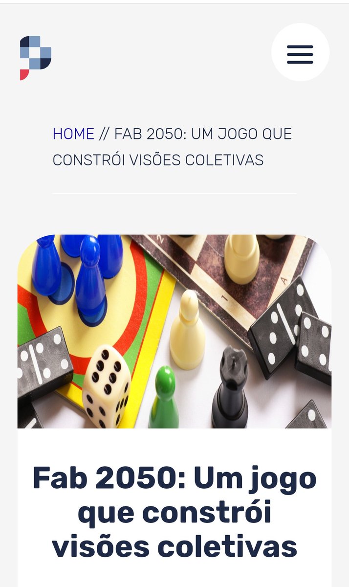 A PlanAPP acabou de partilhar sobre o serious game que desenvolvi para imaginar futuros em 2050. Uma ferramenta jogável de planeamento de prospectiva. #seriousgames #planeamento #prospectiva 

planapp.gov.pt/fab-2050-jogo-…