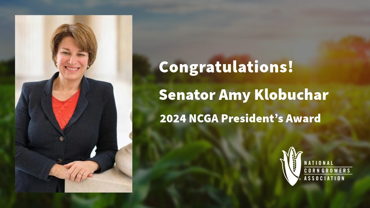 NationalCorn's tweet photo. Thank you, @SenAmyKlobuchar, for your leadership and continued advocacy for corn growers! #CornAction #AGvocacy https://t.co/ofgu7IjTnC