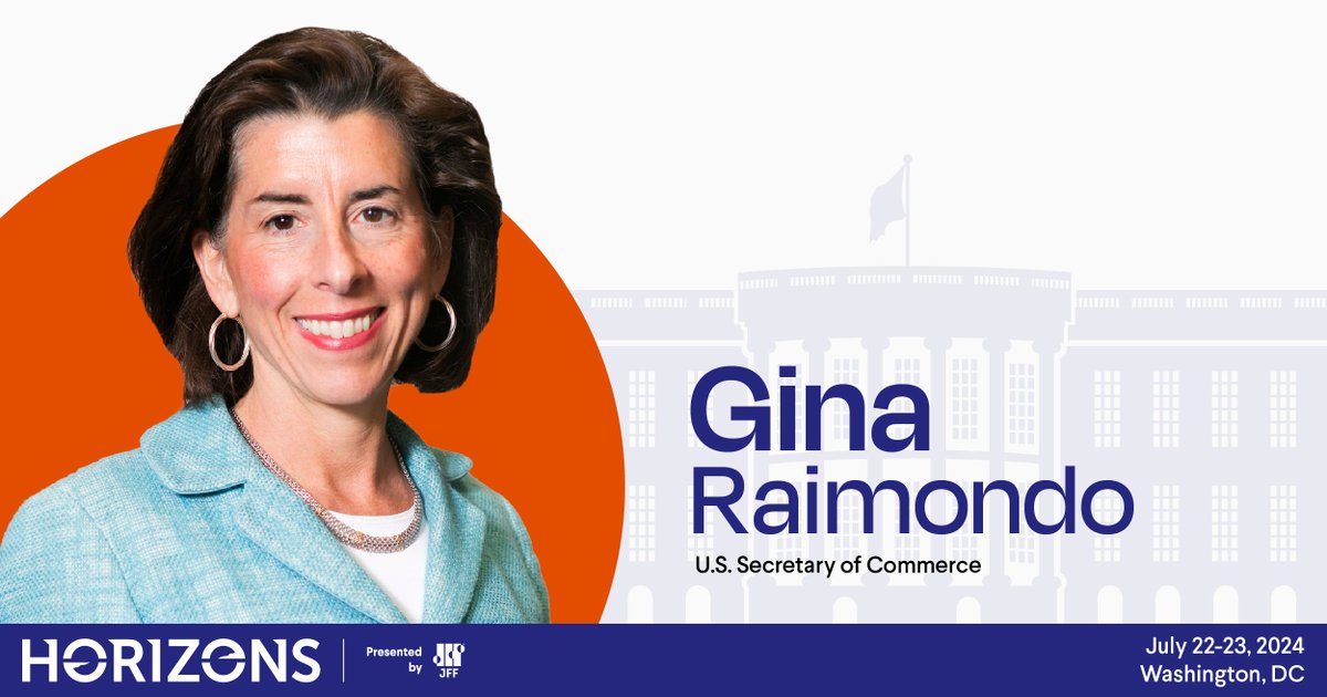🔥 HOT ADDITION TO THE HORIZONS MAIN STAGE!! 📣Exclusive fireside chat with U.S. Secretary of Commerce, Gina Raimondo focused on workforce development, economic shifts, and quality jobs. Don't miss this game-changing session on building tomorrow's workforce!🇺🇸
