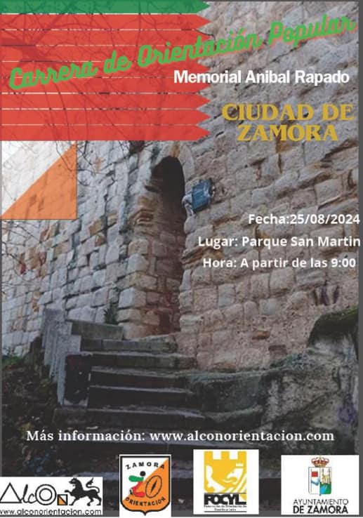 Hola amigos!!!
El próximo 25 de Agosto organizaremos el MEMORIAL ANÍBAL RAPADO (expresidente del CD Zamora-O y asambleísta de FOCYL) junto al CD. ZAMORA-O, <a href="/focyl_orienta/">FOCYL · Orientación Castilla y León</a> y <a href="/AytoZamora/">Ayto de Zamora</a>  
Toda la info en el siguiente enlace:
acortar.link/xUi7mA
🏃🏻‍♂️‍➡️ O-PIE
📷 25/08/24
📷ZAMORA