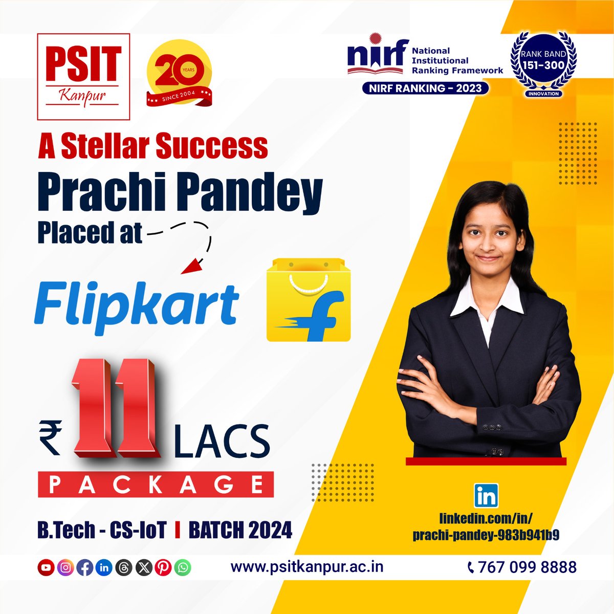 PSITKanpur2004's tweet image. Dreams do come true when you work hard and stay determined! 

#flipkart #placement2024 #success #perseverance #selfbelief #PSITKanpur #determination #endeavours #bestplacements #career #bestengineeringinstitute