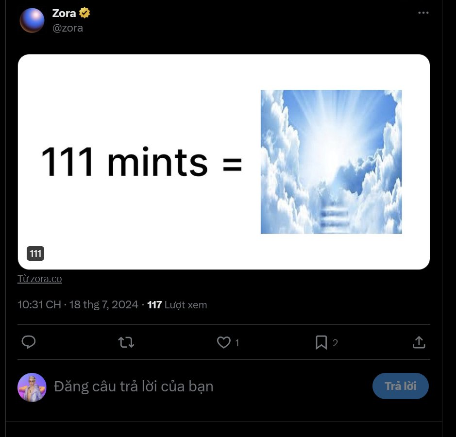 ✅️Zora x 111 NFT✅️

Zora said...gán mint 111 nhát đi được lên thiên đàng ak? J4F

Ae có dư dã thì làm 1 mũi nhắc lại giữa tháng kiếm txn nhé...

⚡️ Link MINT (zora.co/collect/zora:0…) ⚡️