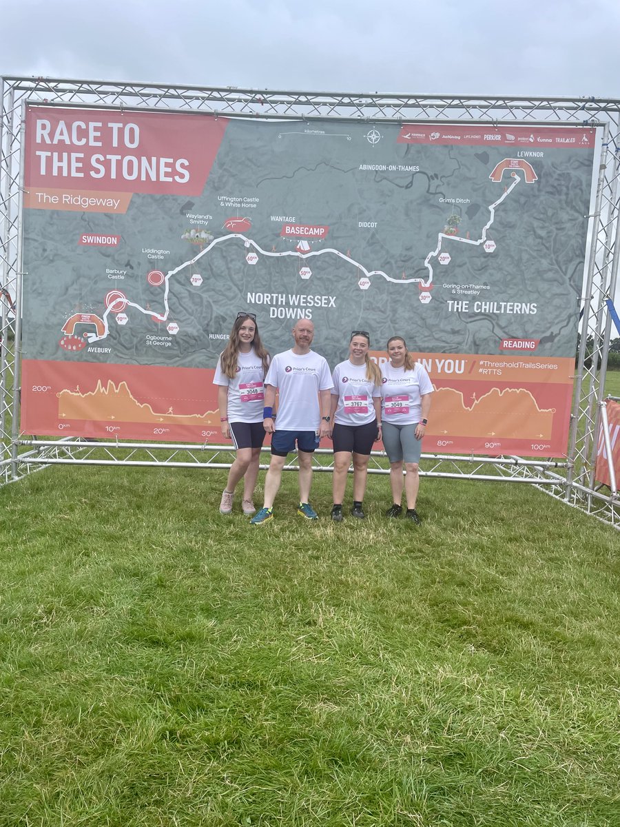 A massive congratulations to staff members Chris, Emily, Hannah and Lauren who all took the Race to the Stones challenge over the weekend in support of two Prior's Court fundraising appeals.
Read more: priorscourt.org.uk/staff-members-…