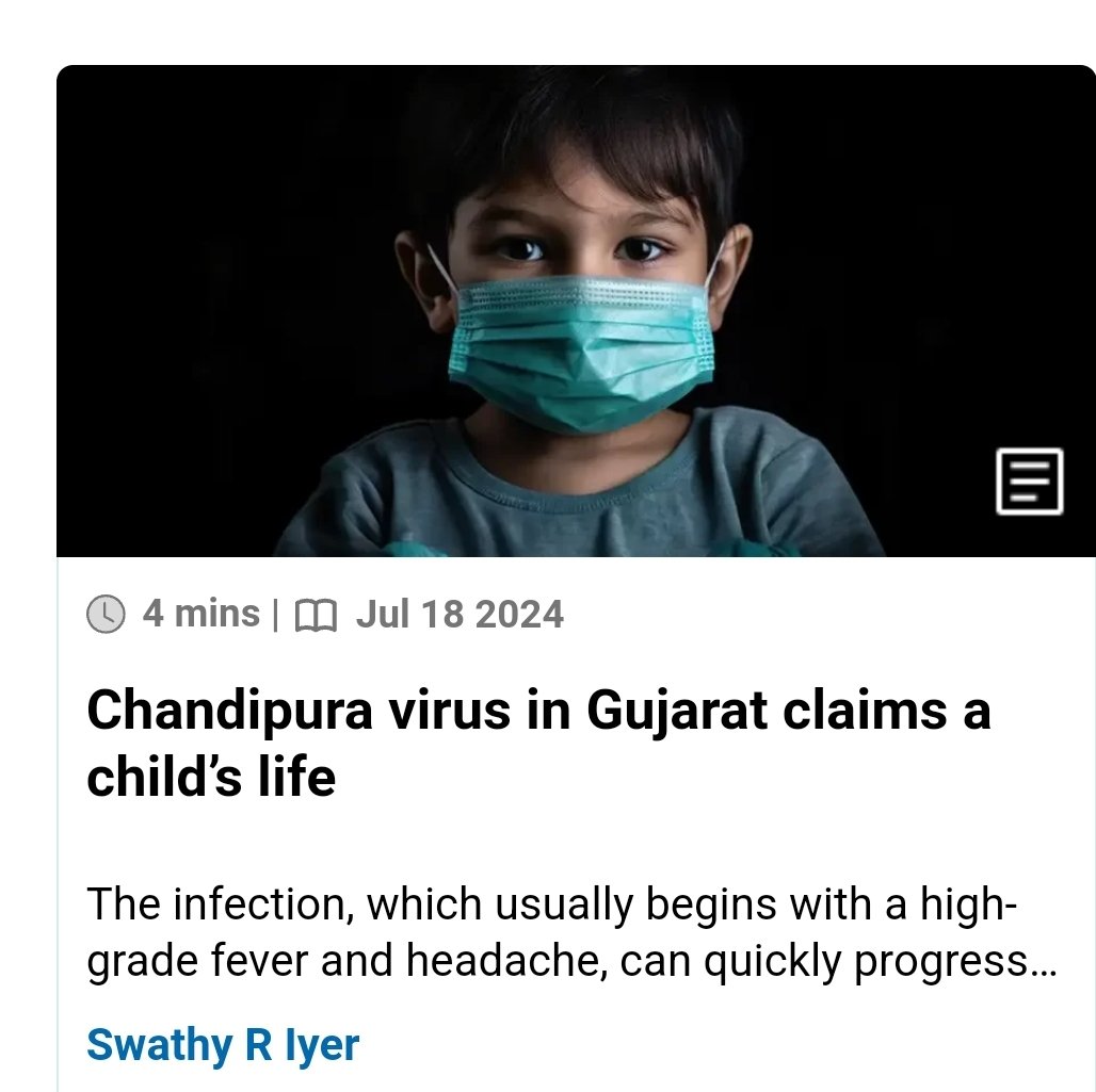 #Chandipura virus claims a child's life in #Gujarat. Reports of other samples awaited. Total 29 cases suspected with 15 fatalities. All abt Chandipura virus, its symptoms &amp; what led to #outbreak explained 👇
 
#Gujaratnews <a href="/hyderabaddoctor/">Dr Sudhir Kumar MD DM</a> 
#Happiesthealth happiesthealth.com/articles/infec…