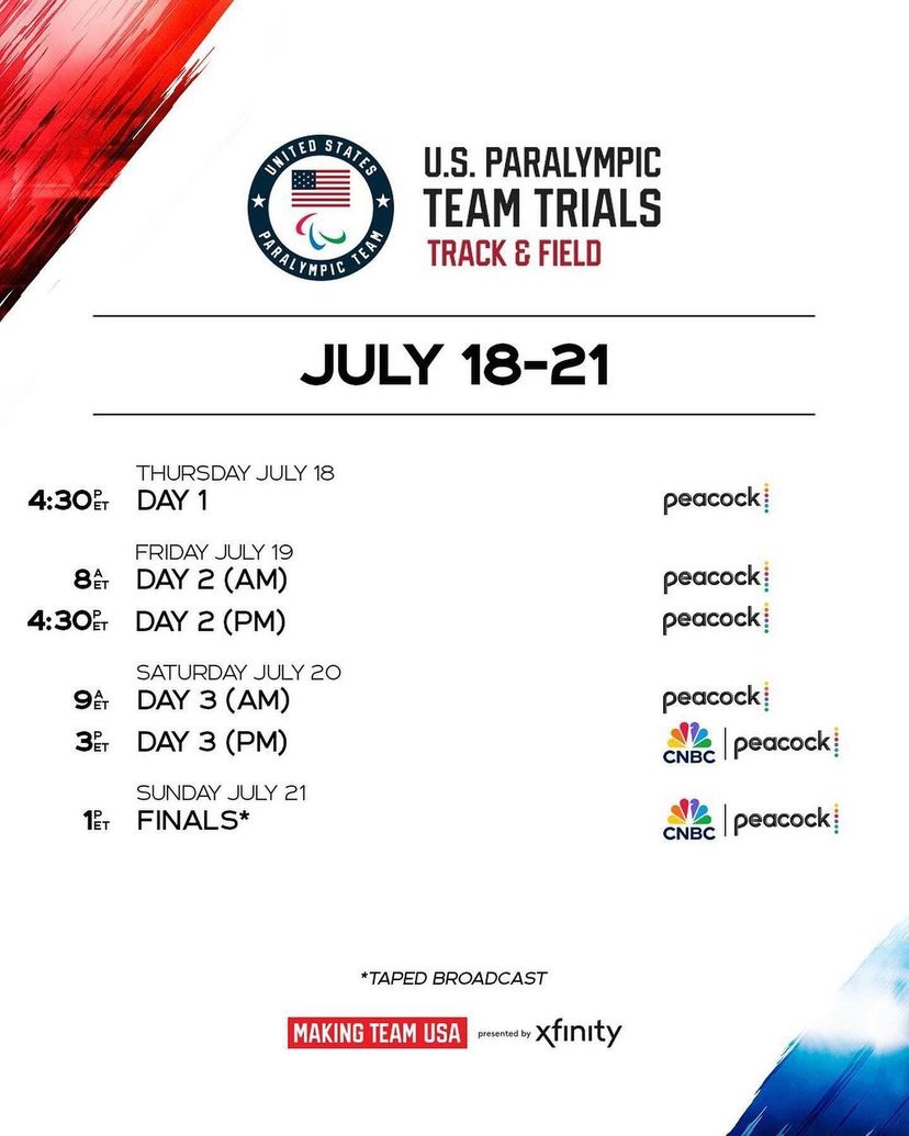 AmputeesUSA's tweet photo. Let's cheer for Blake Leeper, one of our keynote speakers at #ACNC24! He's an eight-time Paralympic medalist and world record holder.
"Competition week! U.S. Paralympic Trials in Mirimar, Fl
🎥Tune in: Peacock and CNBC
400m 9:10am
100m 4:55pm" - 📷: leepster via IG https://t.co/1vP4wkGbIQ