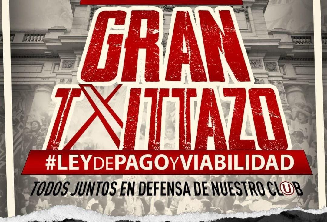 🔥 GRAN TWITTAZO 🔥

<a href="/congresoperu/">Congreso del Perú 🇵🇪</a>, cuentan con el respaldo del verdadero hincha del fútbol peruano.

 "𝘼 𝙇𝘼 ‘𝙐’ 𝙇𝙊 𝘿𝙀𝙁𝙄𝙀𝙉𝘿𝙀 𝙎𝙐 𝙃𝙄𝙉𝘾𝙃𝘼𝘿𝘼" 👊

#LeyDePagoYViabilidad 
#LaUQuierePagar 

🔁 RT MASIVO