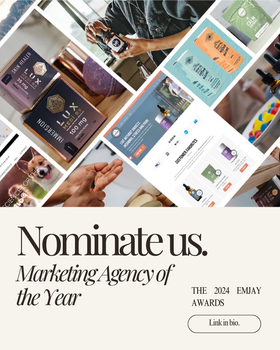 With the 2024 Emjay awards around the corner, nominations are now open for industry categories ranging from Strain of the Year to Best Marketing Agency.

Help us get on the list + nominate CANNABIS CREATIVE for BEST MARKETING AGENCY of 2024: bit.ly/4eWVu05
