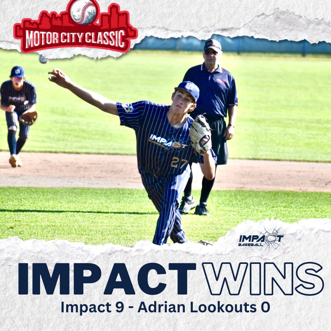 WOWFactorMISel's tweet photo. Big win to start the Motor City Classic! Bolton was on the mound and gave a great performance. Impact won 9-0. Next game coming up at 1:30! Go Impact. #wmimpactbaseball motorcityclassictournament

Doubles: @colenyman5 
Singles: @KwaiserBrayden (3), @jaxon_sipmann, Nyman, DeBoer (2)