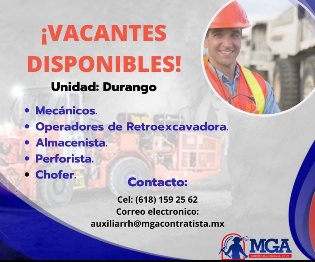 MgaContratista's tweet photo. 📣 V A C A N T E S    D I S P O N I B L E S 

¡Estamos creciendo! Se parte de esta gran familia.

Si cumples con los requisitos no dudes en enviarnos tu CV al correo electrónico o vía WhatsApp. https://t.co/YBz7cPy1Bx