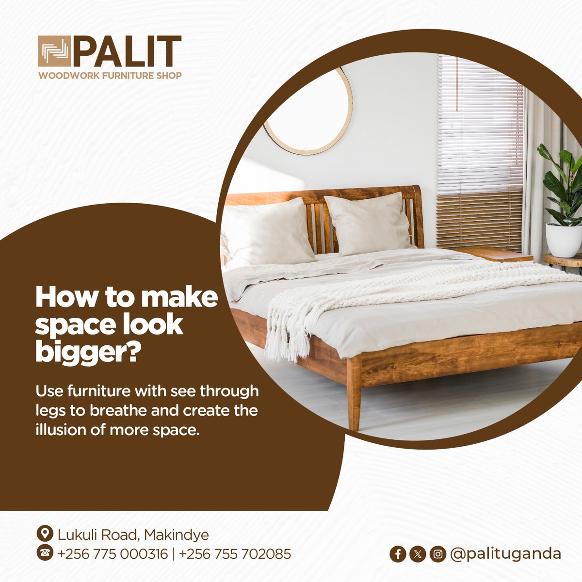 PalitUganda's tweet image. Make your space look bigger with a simple trick! 🤩 Use furniture with see-through legs to create a sense of openness &amp;amp; flow. Find us 0775000316 | 0755702085 to explore our collection at PALIT #WOODWORK #FURNITURE SHOP in Makindye! 📞🛋️ #SpaceSavingTips #FurnitureHacks #HomeDecor