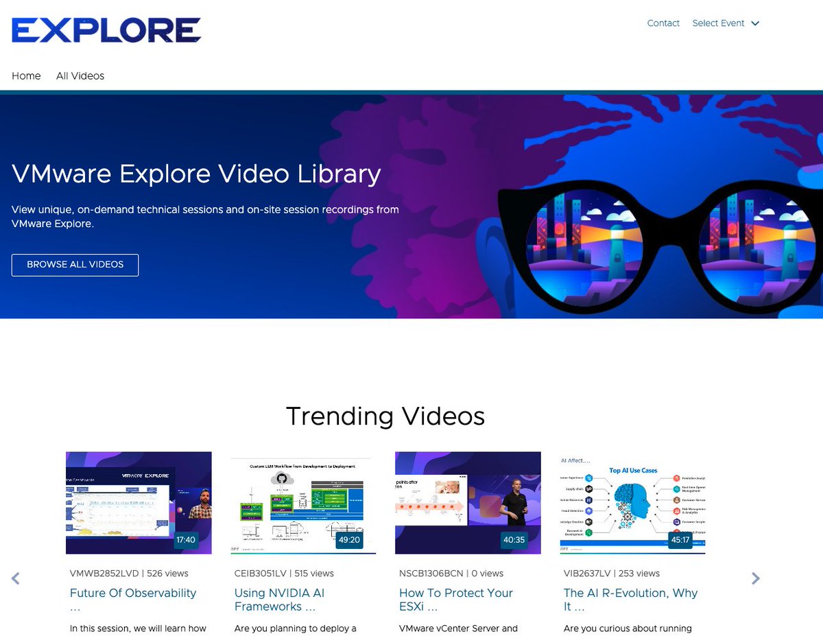 Just learned from the <a href="/VMwareExplore/">VMware Explore</a> team this morning that on-demand video library no longer requires login, this was removed back in Jan. ANYONE can now benefit from the thousands of hours of deep technical content for our community! 🧠👏

vmware.com/explore/video-…