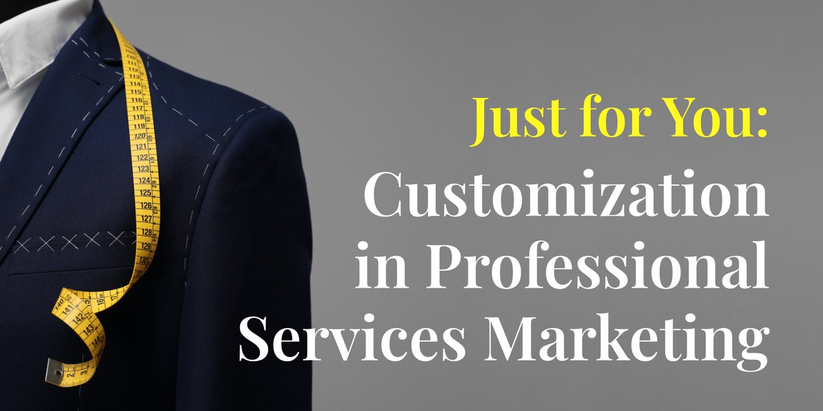 Customized experiences have transformed consumer marketing, and professional services marketing won’t be far behind. Here are some ideas to help you take customization further: righthat.com/insights/just-…

#TOMtips #legalbuyerinsight #legalmarketing #lawfirmmarketing