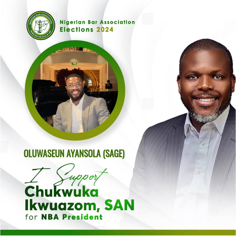 I’m proud to endorse Chukwuka Ikwuazom (SAN), a remarkable legal mind, a friend and a former boss, for NBA President. The learned silk has a way about him that is very authentic and unassuming; not an ounce of pretence in his humility.  One quality all who’ve worked with or