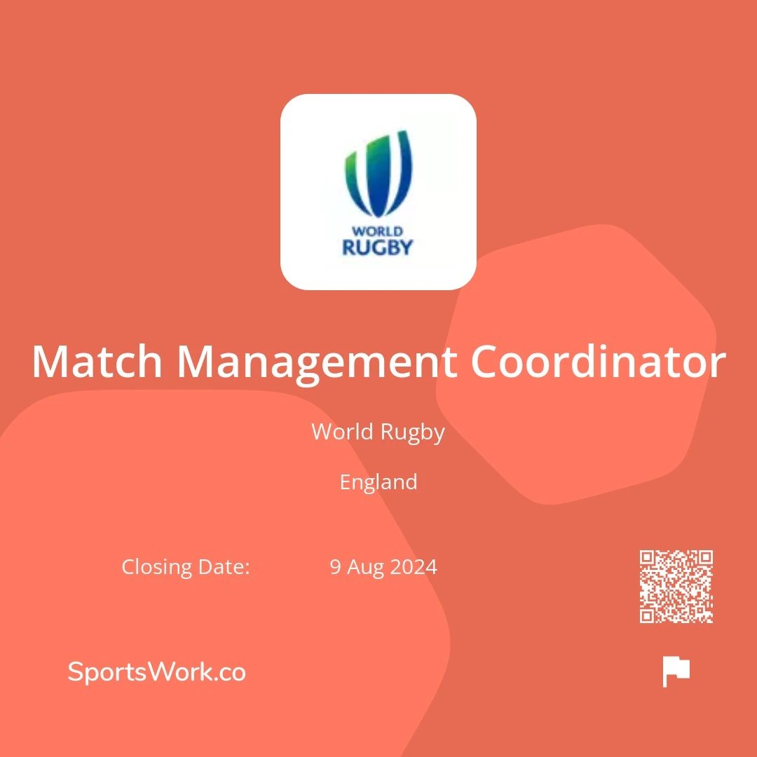 Sportsworkjobs's tweet photo. βοΈ New Vacancy
π World Rugby
ποΈ Match Management Coordinator
π England
π More information can be found here - https://t.co/0PfTUpVWen
#sportswork #sportsjobs #workinsport #England #Rugby #WorldRugby https://t.co/Mgpq1jy6ZH