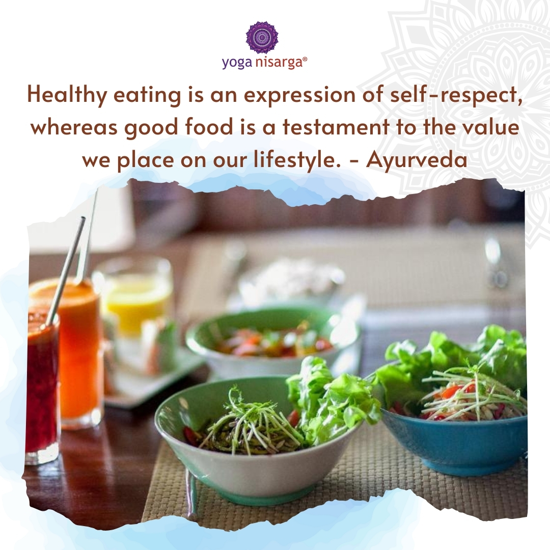 YogaNisarga's tweet photo. Healthy eating is an expression of self-respect, whereas good food is a testament to the value we place on our lifestyle. - Ayurveda

#Ayurveda #ayurvedaforwellbeing #HealthyFood #HealthAndWellness #yoga #healthylifestyle #Meditation https://t.co/siv5IRD9WA