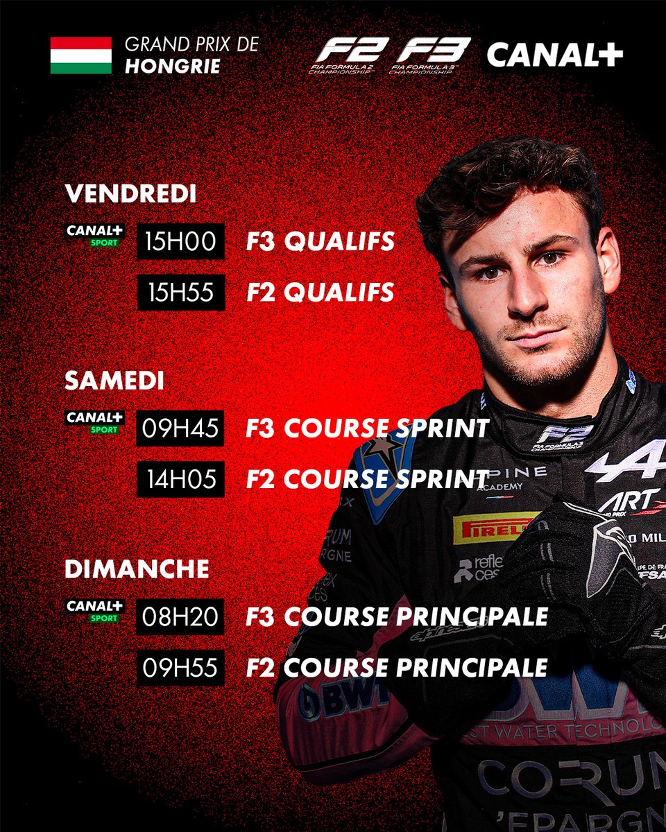 CanalplusF1's tweet photo. Formule 2 et Formule 3 sont également au programme ! 🇭🇺 https://t.co/dFwBgOMS2s