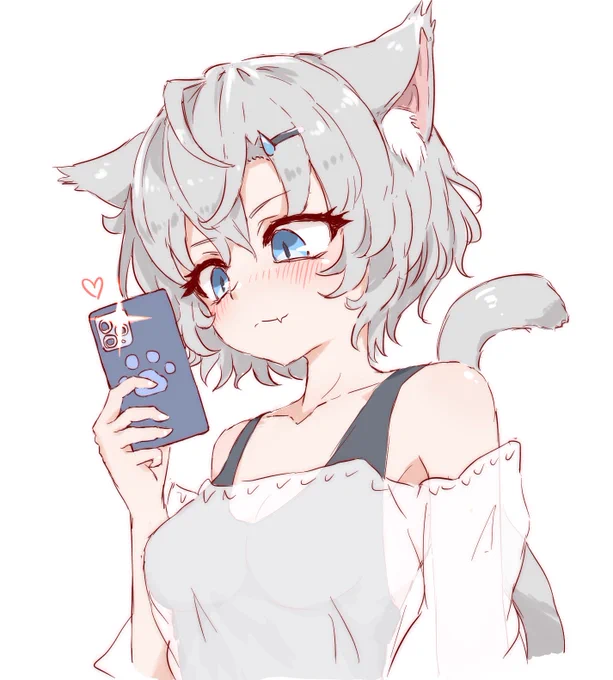 鏡の前で自撮り