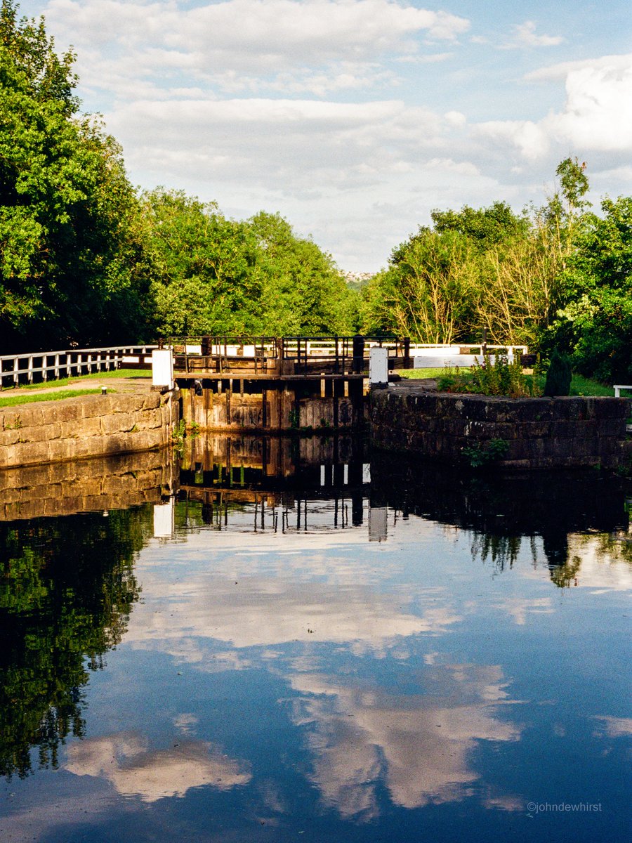 Hirst Wood locks, nr Saltaire #Bradford on the Leeds-Liverpool canal. #filmphotography <a href="/CanalRiverTrust/">Canal & River Trust</a>