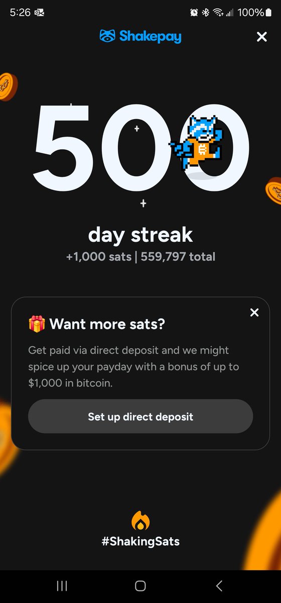 KillerSousa1's tweet photo. @shakepay whoooooooa, were half way there! #shakepay #shakestats #satoshi #bitcoin    #tothemoon #crypto https://t.co/I5vLQye1aV