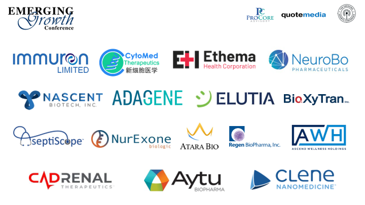 EmergingGrowthC's tweet photo. Emerging Growth Conference 73 - Day 2 starts in 30 min.

Register to Stream Live:
https://t.co/n2Nmf8PzLP

Questions for the CEO's ?
Questions@EmergingGrowth.com

Presenting:
$IMRN
$GDTC
$GRST
$NRBO
$NBIO
$GOVX
$ELUT
$ADAG
$BIXT
$Aseptiscope
$NRXBF $NRX
$ATRA
$RGBP
$AAWH
$CVKD
$AYTU
$CLNN

To Present:
Conference@EmergingGrowth.com
305-330-1985