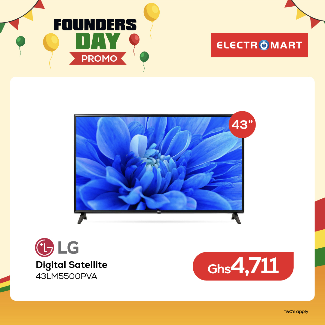 ElectromartGh's tweet photo. Get the best deals on LG SMART AND DIGITAL SATELLITE TVs
Plus Free Microwaves, Free Telecel MiFi and FREE 32" TVs in our Founders Day Promo.
Rush now..
Give us a call or WhatsApp ☎️ 0552755456/0552777905.
Online orders https://t.co/hRXQlYViZV.
*T&amp;Cs Apply*. https://t.co/Gtuvxt8rPC
