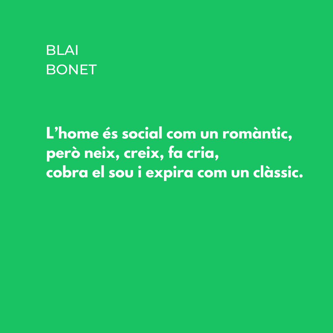 Un fragment de la "Ciutat passejada" de Blai Bonet. L'hem llegit a la seva Poesia completa, que va publicar <a href="/Edicions1984/">Edicions de 1984</a> el 2014, amb edició de <a href="/nicolaudols/">Nicolau Dols</a> i Gabriel S. T. Sampol i un pròleg de <a href="/liupons/">Margalida Pons</a>.

#poesia #poesiaencatala #poesiacatalana #poetesmallorquins #blaibonet
