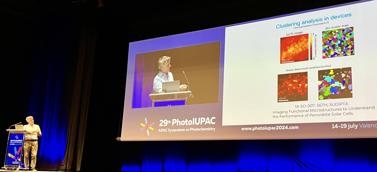 SudiptaSeth5's tweet image. @HofkensLab rocking at the @photoIUPAC2024 
Johan is impressing audience once again with his talk. Elke @DebroyeG shining her x- ray detector and we are imaging solar cells or creating optical matter - on stage!