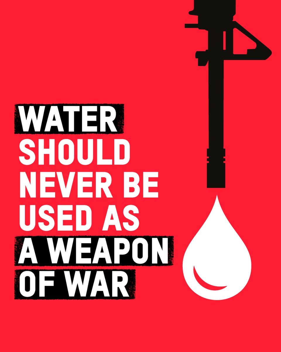 🚨 WATER WAR CRIMES IN GAZA: Our latest report finds that Israel’s cutting of external water supplies, systematic destruction of water facilities and deliberate obstruction of aid have reduced the amount of water available in Gaza by 94%.

💧 People are surviving on just 4.74