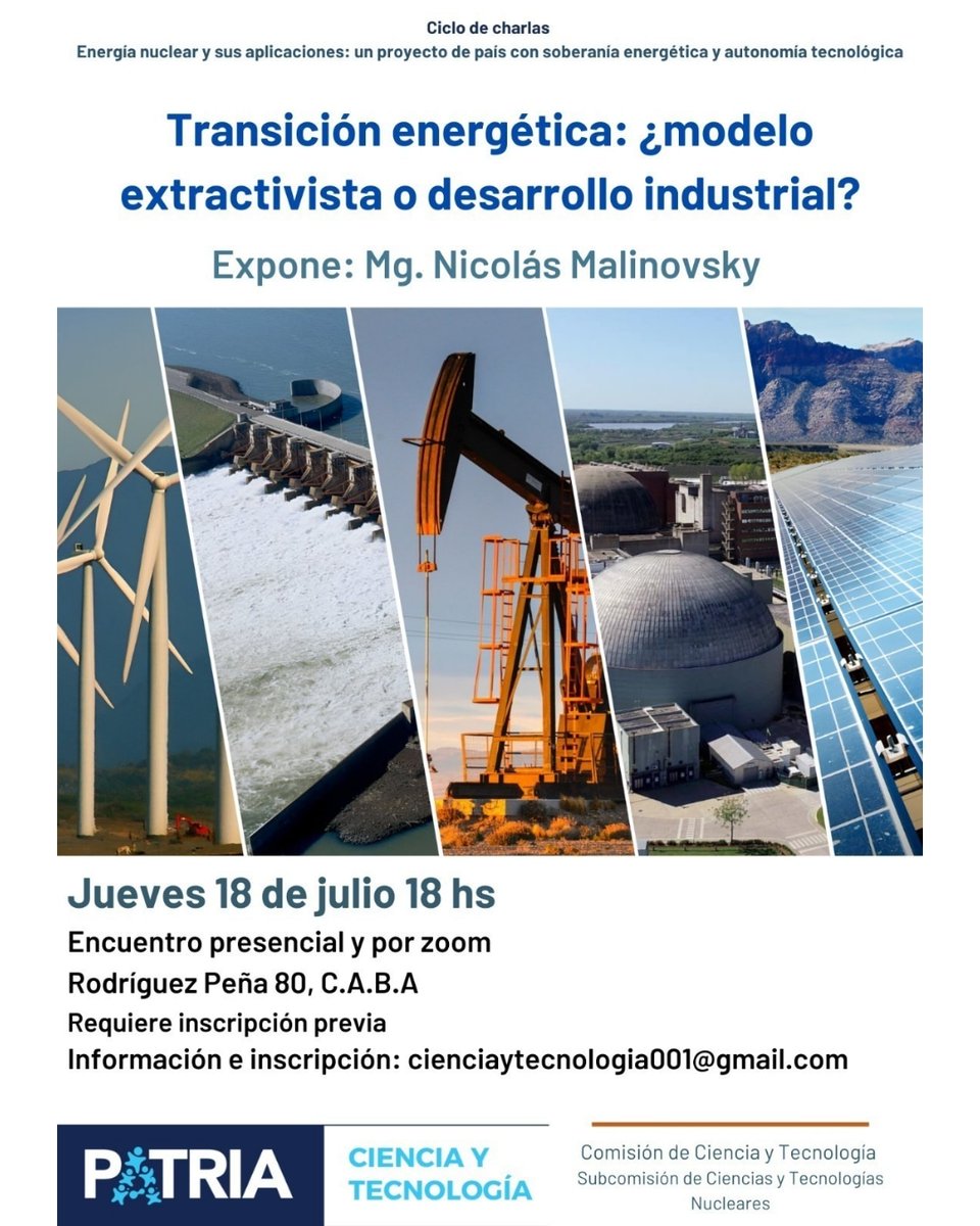 nicomalinovsky's tweet photo. #Hoy 18 hs vamos a estar conversando sobre #TransiciónEnergética en el @inst_PATRIAar 

Inscribite en 👉 https://t.co/iPtkhMCgXr 

Modalidad hibrida: presencial y virtual https://t.co/cMh72yQkFI