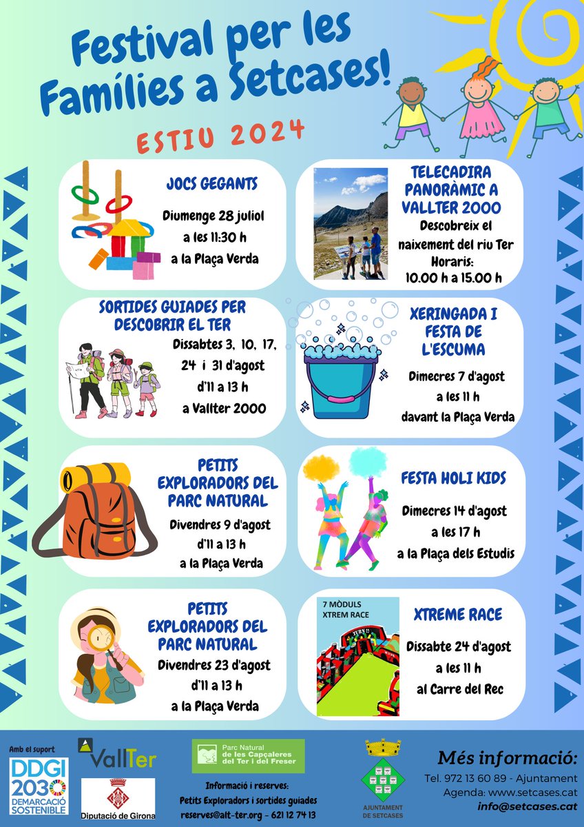 Aquest estiu vine a Setcases a gaudir amb la família!!!
Activitats per grans i petits 📷📷
#setcases📷 #unestiudivertit #festivalperlesfamilies