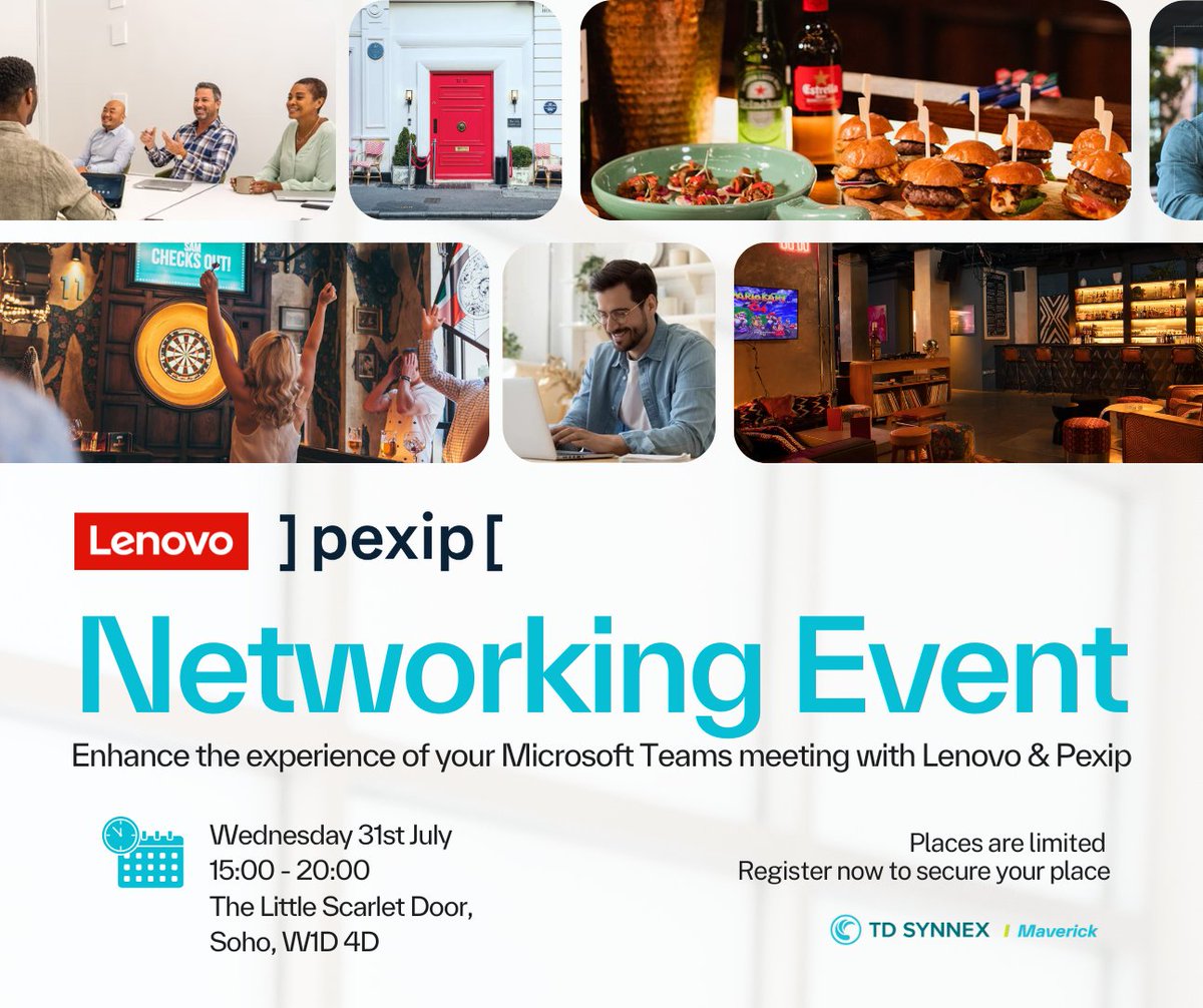 🌟 Join us for an exclusive event to elevate your <a href="/MicrosoftTeams/">Microsoft Teams</a> meetings with <a href="/Lenovo/">Lenovo</a> &amp; <a href="/pexip/">Pexip</a> !

Don’t miss out on this opportunity to enhance your meeting experiences! 

RSVP now and secure your spot. 
🔗 lnkd.in/ewYaq88h