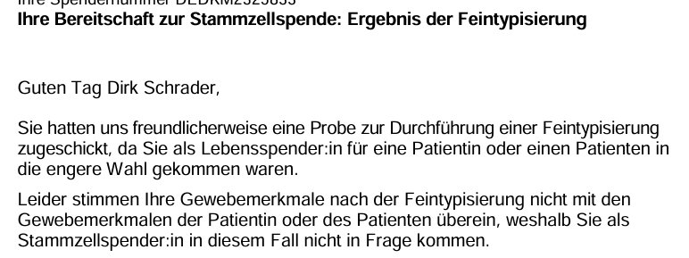 DirkSchrader_'s tweet photo. #Knochenmarkspende
Auch wenn es diesmal nicht passt, bleibe ich gerne in der Datenbank der @DKMS_de als möglicher Spender.
Ich hoffe für den Menschen, dass ein passender Spender gefunden wird.
Lasst euch typisieren! Registriert euch hier bei der DKMS: https://t.co/IdMyxPwWfb https://t.co/f3DvA6wsz3