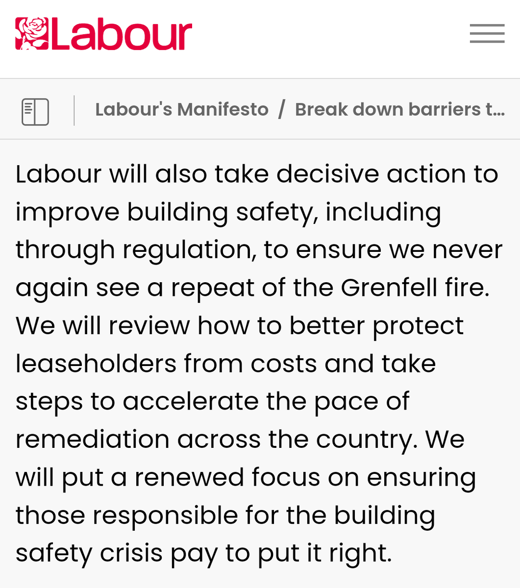 Disappointing to see no reference of the cladding &amp; building safety scandal in the King’s Speech.

We look forward to meeting the Minister with the brief next week to understand how <a href="/UKLabour/">The Labour Party</a> will meet its manifesto commitments 👇🏼

We also hope to meet <a href="/AngelaRayner/">Angela Rayner</a> soon.