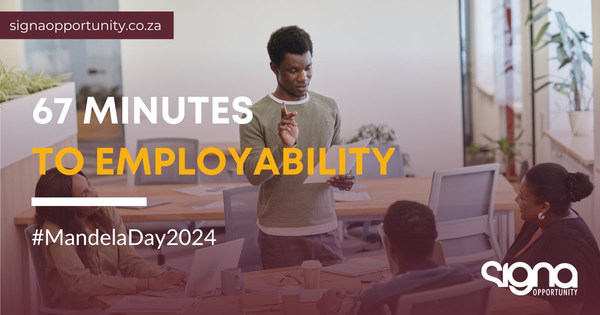 SignaOpportuniT's tweet photo. This morning we hosted our ‘67 Minutes to Employability’ webinar, dedicated to enhancing the employability of our YES alumni and young job seekers, honouring Nelson Mandela's legacy of service and empowerment.🙌🎉

#SignaOpportunity #MandelaDay2024 #YouthEmpowerment https://t.co/qcJ8L9XXhr