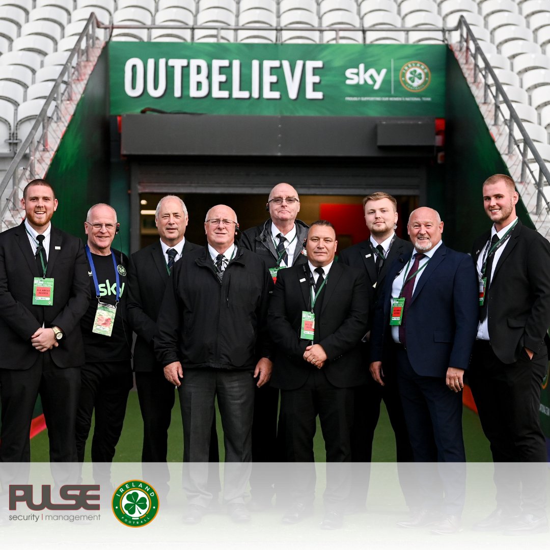 PulseSecurityM1's tweet image. Our VIP security team worked at Páirc Uí Chaoimh where Ireland&apos;s women&apos;s team beat France 3-1 🇮🇪⚽. Thanks to FAI &amp;amp; staff! Congrats team! 🎉🏅 #PulseSecurity