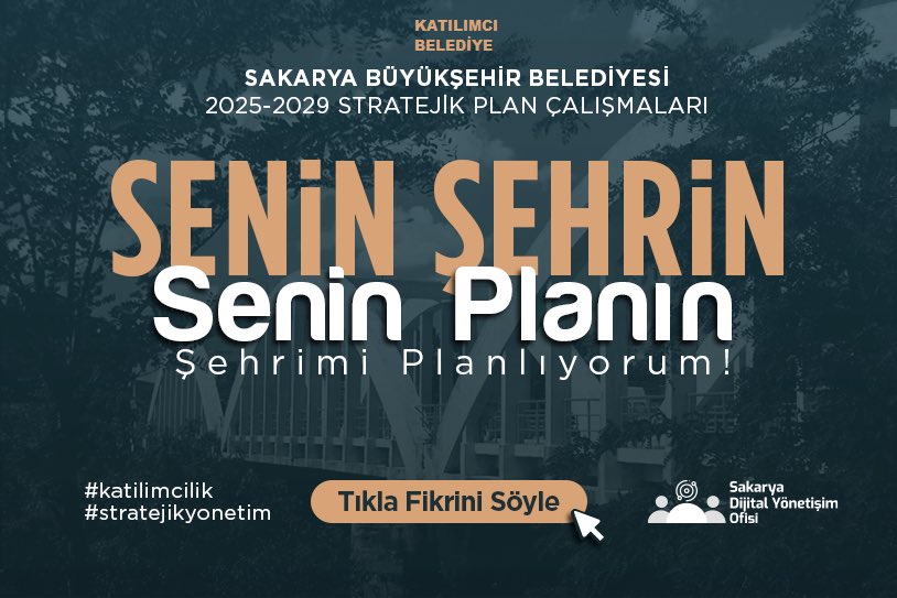 Sakaryabld's tweet photo. Düşüncelerini ve projelerini bizlerle paylaşarak Sakarya’nın geleceğinde sende söz sahibi olabilirsin😊

Vatandaş Memnuniyet Anketi 😊
https://t.co/i5erQecTmW

2025-2029 Stratejik Planı Katılım Anketi 📊
https://t.co/0q8voPOgTa https://t.co/U5Gwmxz7gq