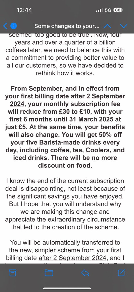 lostranslation3's tweet image. Good bye @Pret , I appreciate your circumstance but I won’t be renewing the subscription. End of an era entering into a more complicated deal, with lessened differentiation with other coffee shops. 
#goodbyepret #notsimple #pretisjustpretnow #nothingspecial