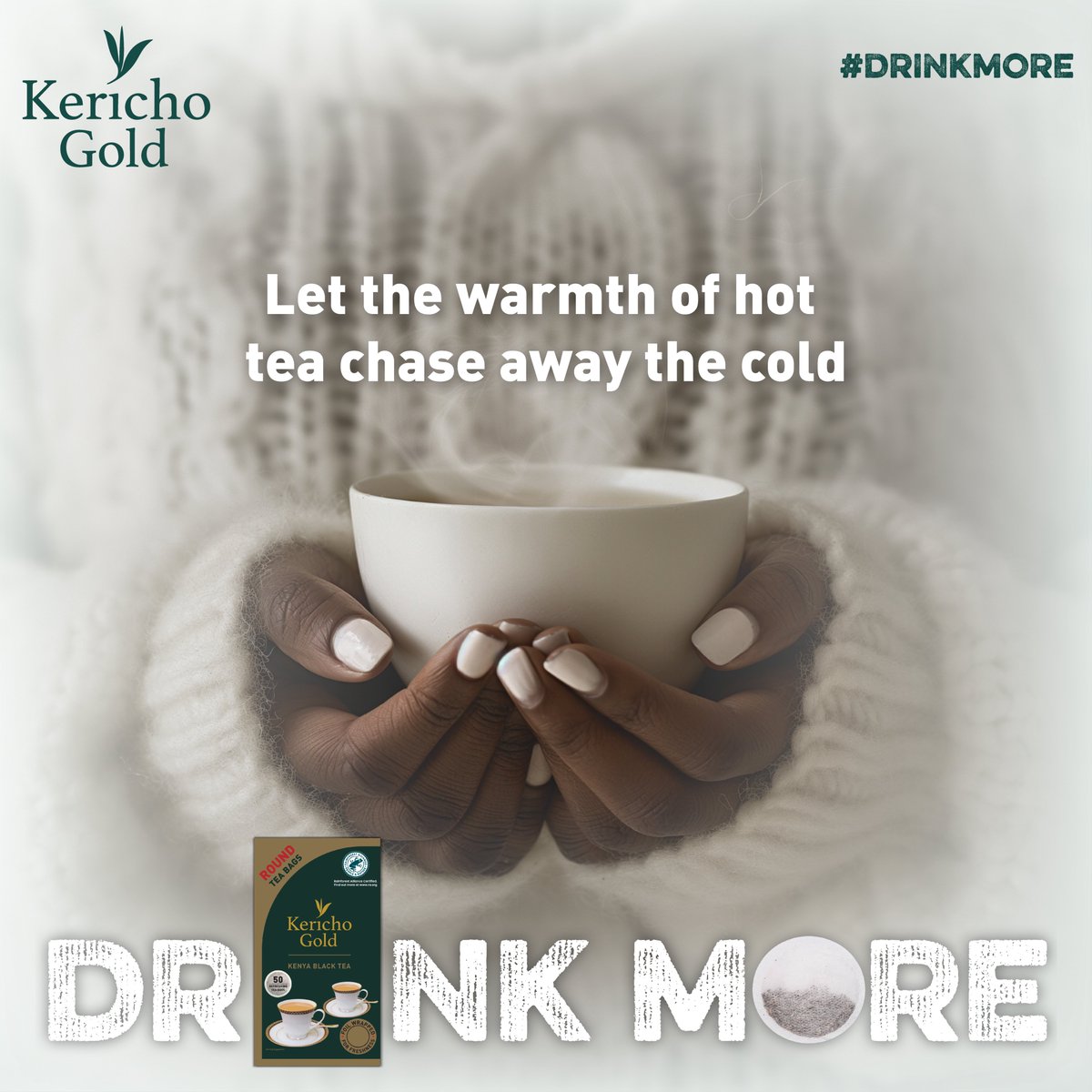 It's one of those chilly days where you just want to snuggle up and stay warm. As the temperature drops, it's time to cozy up with a hot cup of Kericho Gold Black Tea ☕️. 

#DrinkMore #KerichoGold