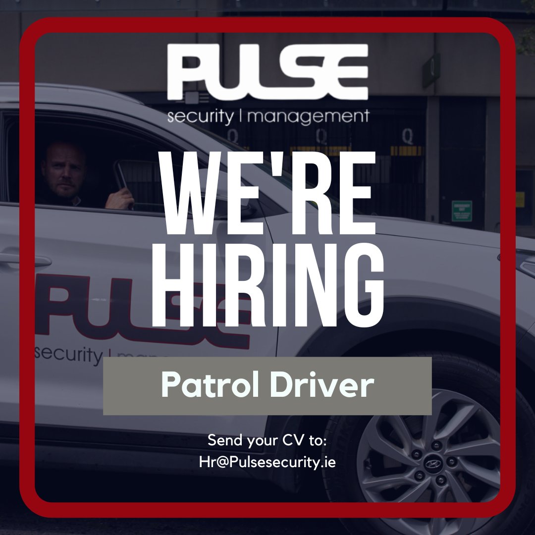 PulseSecurityM1's tweet image. 🚨 Join Pulse Security as a Night Patrol Officer in Dublin! 🚗 Full license required. Competitive pay. Email Hr@pulsesecurity.ie. More info in bio! 🌟 #PulseSecurity #irelandjobs #patroldriverjobs #securityjobs