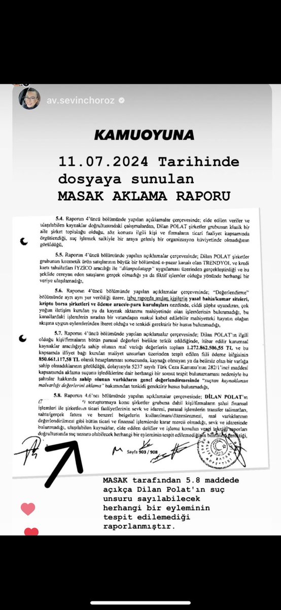 Eğer ki bu raporda tek bir suç unsuru çıksaydı son dakika haberi olarak paylaşırdınız bas bas. MASAK RAPORUNUN TEMİZ OLDUĞUNU NİYE SON DAKİKA GEÇMİYORSUNUZ. O insanların içerde kalmaya devam etmesi için tek bir somut delil yok. #dilanpolataadilyargılama