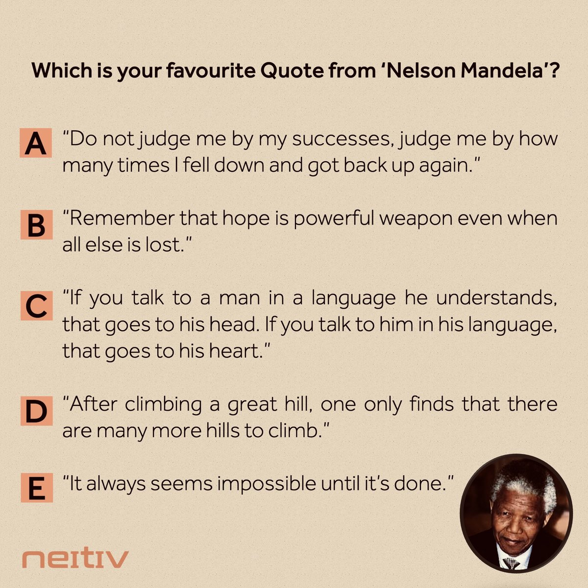 July 18 is #BlackLeadersAwarenessDay &amp; #NelsonMandela Day. We honour Mandela’s commitment to peace, freedom, and equality. This day also highlights black leaders, ensuring the next generation knows who they are. Here are some inspiring quotes from Mandela.
#Inspiringquotes