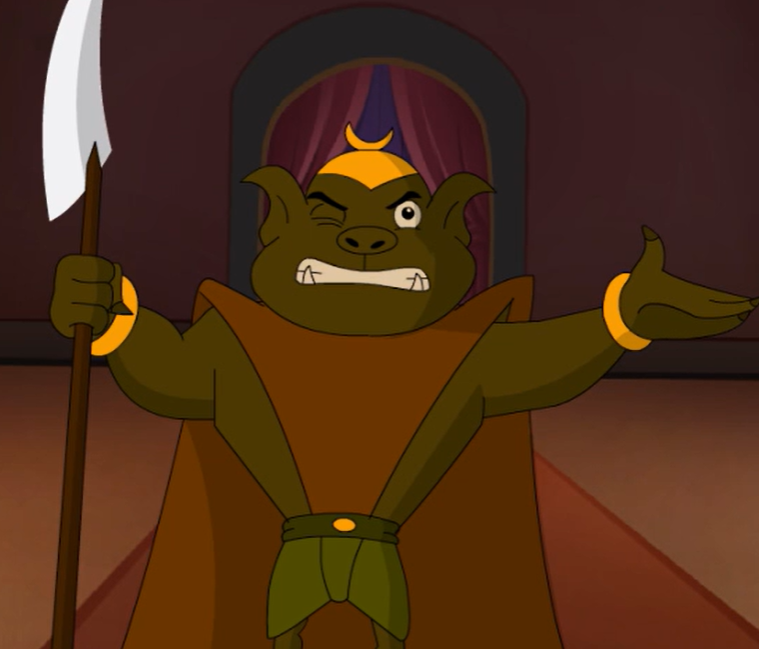 Snakebrahhh's tweet photo. >Orc leader with pig soldiers invading H Kingdom
>Messenger refers to Kirmada as Malik instead of Raja
>They have crescents on their crowns
>Pig soldiers immediately desecrate a Hindu temple and attack pujaris.
>Gets btfoed by Bheem by the will of Sri Krishna

WTF GreenGold? https://t.co/LbcpiW70At