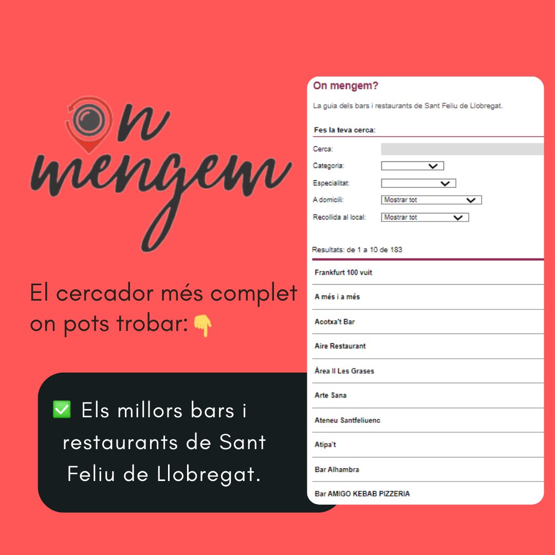 Vols fer plans gastronòmics per la ciutat?

Explora tota l'oferta gastronòmica de la ciutat i gaudeix d'un bon àpat. 🍽️

⬆️ Entra a l'enllaç de la biografia i busca entre totes les possibilitats.

🤔Ja saps on aniràs avui?