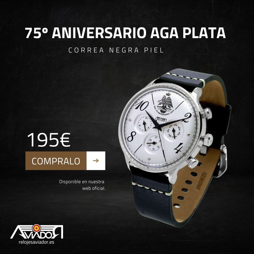 RelojesAVIADOR's tweet photo. 🎉 Reloj Aviador 75 Aniversario AGA

Edición limitada con correa negra y esfera en plata. Resistente al agua💦, 43 mm de elegancia y precisión.

Ideal para coleccionistas y amantes de la aviación. ✈️

¡Adquiérelo ya en 👉 https://t.co/zJeUiPrF3R! https://t.co/9BOQ8H5XE4