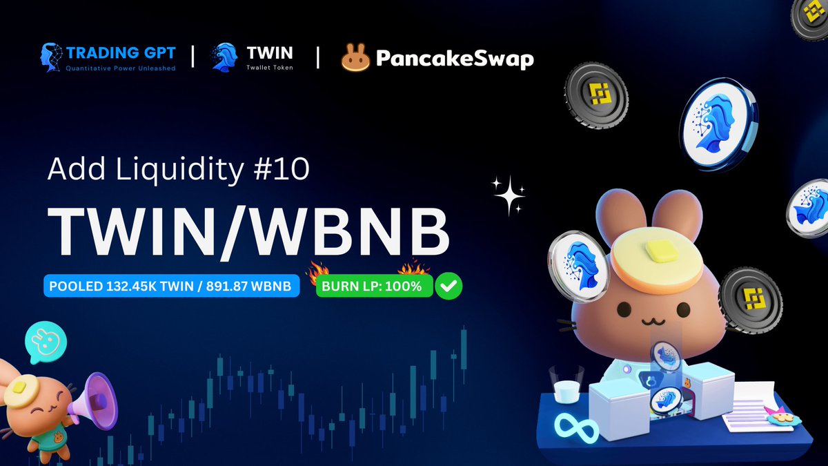 TradingGPTApp's tweet photo. $TWIN/WBNB ๐๐๐
โAdd Liquidity #10: 4,683.24 TWIN / 31.53 WBNB
๐โ๐จ Check: https://t.co/hINY161h7o
๐ฅ Burn LP: 100% โ
๐โ๐จ Check: https://t.co/XGBXgytWXs
LIQUIDITY POOL
๐น 132.45K TWIN
๐ธ 891.87 WBNB
#TwalletMint #TWIN #TwalletToken #News #AddLiquidity https://t.co/IskS1Zar1D