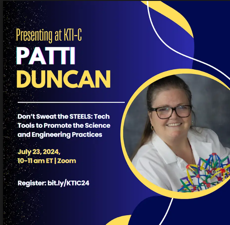 PAECT's tweet photo. Welcome Patti to KTI-C! As a #STEM expert you won't want to miss this practical session on seamlessly integrating the new PA science standards into your practice. Come with questions and leave with ideas! Register: https://t.co/nJu7jVq4Ro #ktifamily #paectlearns https://t.co/mVGG9zG14N
